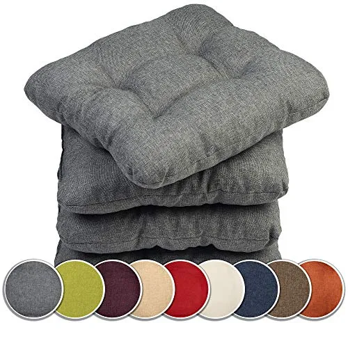 sunnypillow 4er Set Stuhlkissen 40x40 cm - Polster für Stühle & Sessel, bequeme 8cm Polsterauflage für höchsten Sitzkomfort, ideal für Innen- und Außenbereich, in vielen Farben erhältlich.