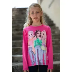 TOPModel Langarmshirt mit extra großem, coolem Frontmotiv rosa 140 EU