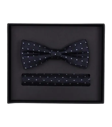 VENTI Herren Fliege und Einstecktuch Set in blau von VENTI