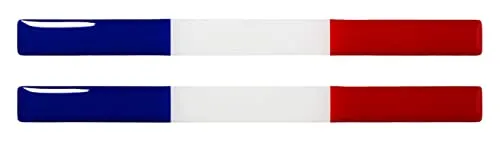 BIKE-label Frankreich 3D Aufkleber Flaggen 2 Stück je 120 x 10 mm Sticker Auto Kfz Motorrad X300659