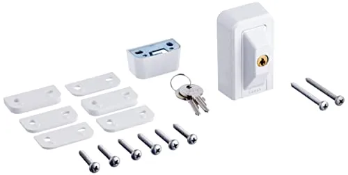 ABUS Fenster-Zusatzsicherung 3010 - Hochsicherheits-Schloss für Fenster und Türen - Fenstersicherung der Kategorie 'Fenstersicherungen', bietet ABUS-Sicherheitslevel 6 für zuverlässigen Schutz gegen Einbrüche mit zwei massiven Vierkantriegeln.