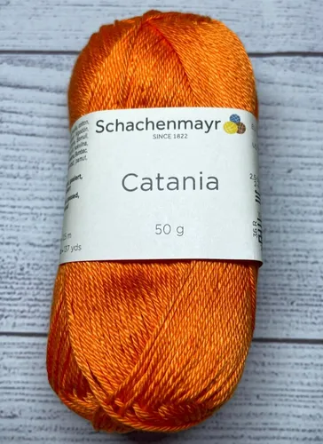 50g Catania Wolle Schachenmayr Orange Fb 281 100%Baumwolle 125m Lauflänge
