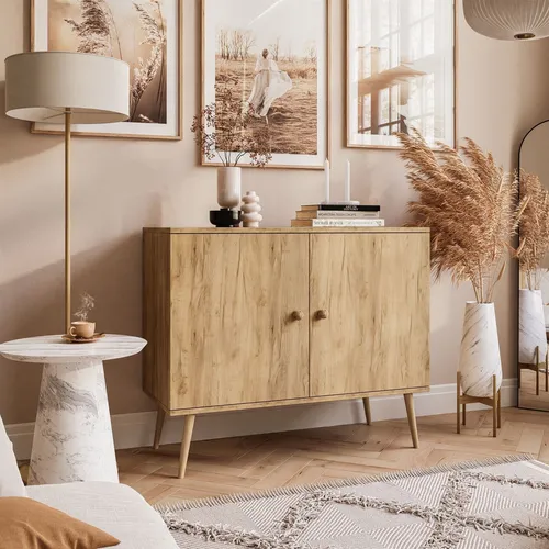 Zweitürige Kommode HARMONY Craft Gold Eiche in braun von Lukmebel