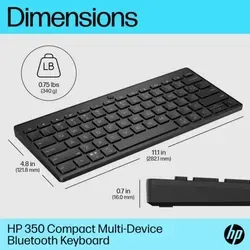 HP 350 Kompakte Bluetooth Tastatur – Kabellose Verbindung für bis zu 3 Geräte