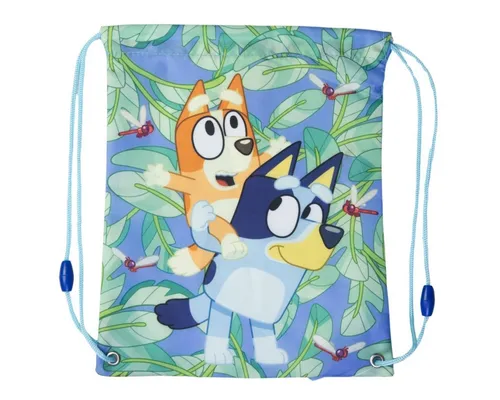 Storline Turnbeutel Bluey Lunchbag mit Regenbogenmotiv für Kinder mit Kordelzug