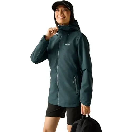 Regatta Hamara IV Damen-Jacke, Mediterranea, Größe 40 - Wasserdichte und atmungsaktive Damen-Jacke mit versiegelten Nähten. Ideal für Outdoor-Aktivitäten, bietet sie zuverlässigen Schutz und hohen Tragekomfort.
