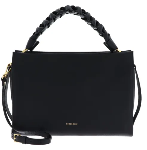 Coccinelle Boheme Grana Double Beuteltasche schwarz E1M50190201-613 - Schultertasche aus genarbtem Rindsleder, stilvoll und ideal für jeden Anlass.