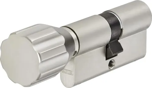 Abus A93KNP Knaufzylinder mit Handyhalter - Schließzylinder in Nickel Pearl, inklusive 3 Schlüssel und praktischem Handyhalter für mehr Komfort und Sicherheit.