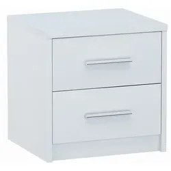 Matkam Möbel Nachttisch, Weiß, 40x41x35 cm - Eleganter Nachttisch aus stabilen Holzwerkstoffen mit zwei Schubladen, ideal für kleine Schlafzimmer und pflegeleicht für eine mühelose Reinigung.
