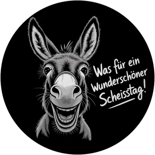 Lächelnder Esel Magnet rund von speecheese