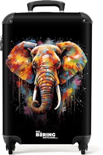 NoBoringSuitcases.com Handgepäck Koffer - Handgepäck Koffer mit 55x40x20 cm und nur 2,6 kg Gewicht. Langlebig und umweltfreundlich, mit einzigartigem Graffiti-Druck und TSA Schloss für sicheres Reisen.