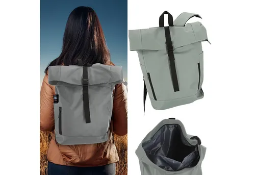 CEPEWA Rucksack Falt Rucksack Urban 30l hellgrau 40x57x15cm 600D Polyester Rolltop