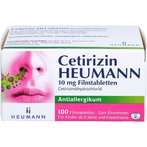 CETIRIZIN Heumann 10 mg Filmtabletten 100 St. von HEUMANN PHARMA