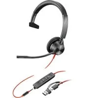Poly BW 3315-M USB-C HS - Kabelgebundene Kopfhörer - Kopfhörer mit USB-C Anschluss, ideal für klare Sprachübertragung und komfortables Tragen während langer Meetings.