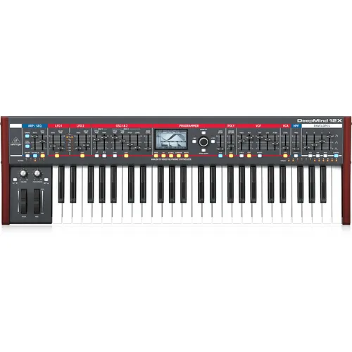 Behringer DeepMind 12X - 12-stimmiger Analogsynthesizer - Synthesizer & Soundmodule; authentischer, voller Sound mit 12 echten analogen Stimmen und umfangreicher Modulationsmatrix für kreative Klanggestaltung.