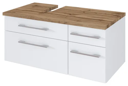 Held Möbel Unterbeckenschrank Davos 90 cm (links) - Badezimmerschrank in modernem Design, ideal für effiziente Stauraumnutzung mit einer Breite von 70 cm und hochwertiger MDF-Oberfläche.