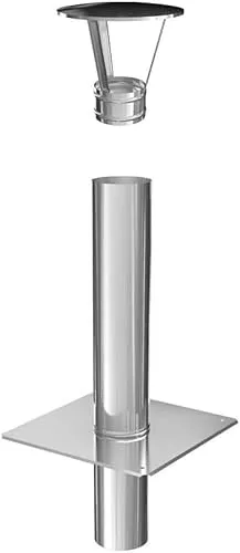 Schornsteinverlängerung 0,5 m DN Ø 80 mm mit Haube - Schornsteine für Öl, Gas und Naturholz. Hohe Dauerbetriebstemperatur von 450 °C, einfache Selbstmontage mit vorgebohrten Löchern und wahlweise mit Reinigung und Regenhut.