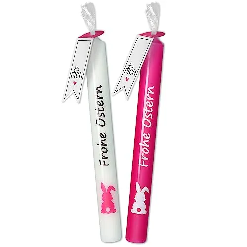 Goodtimes Kerzen-Set Pink/Weiß Hasen 