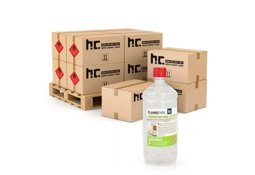 540x 1 L Premium Brenngel aus Bioethanol für Tischfeuer - Grillzubehör: FLAMBIOL® Bioethanol Brenngel mit langer Brenndauer und umweltfreundlicher Rezeptur, ideal für Kamine drinnen und draußen.