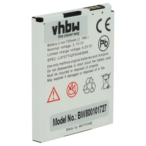 vhbw 1x Akku Ersatz für ZTE Li3707T42P3h463848 für Handy Smartphone Telefon (600 mAh, 3,7 V, Li-Ion)