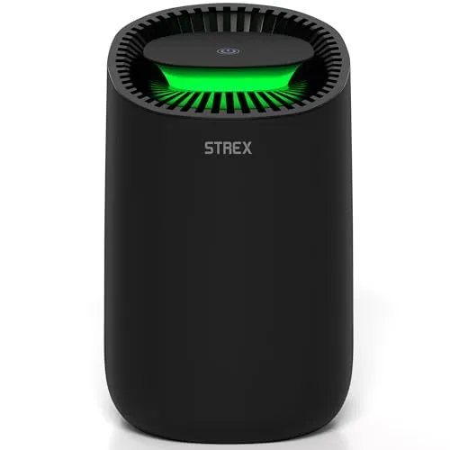 Strex Luftentfeuchter Elektrisch - 600ml/Tag - Extrem leise für Schlafzimmer und Büro - Luftentfeuchter für Räume bis 20 m², entzieht bis zu 600 ml Feuchtigkeit täglich und sorgt für ein angenehmes Raumklima. Ideal für Schlafzimmer und Büros dank leiser Betriebsweise.
