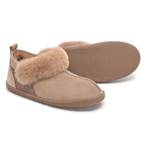 Vanuba Karayaka Handmade Damen Hausschuhe - Damen-Hausschuhe aus 100% Schafwolle und Naturleder, bieten unvergleichliche Wärme und Komfort für kalte Tage. Perfekt als gemütliche und langlebige Hausschuhe für Zuhause.