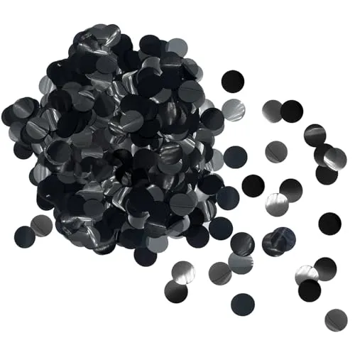 Oblique Unique Konfetti Set in Rund Schwarz und Grau – Perfekte Deko für Kindergeburtstag, Geburtstag, Halloween, Silvester, JGA & Motto Party