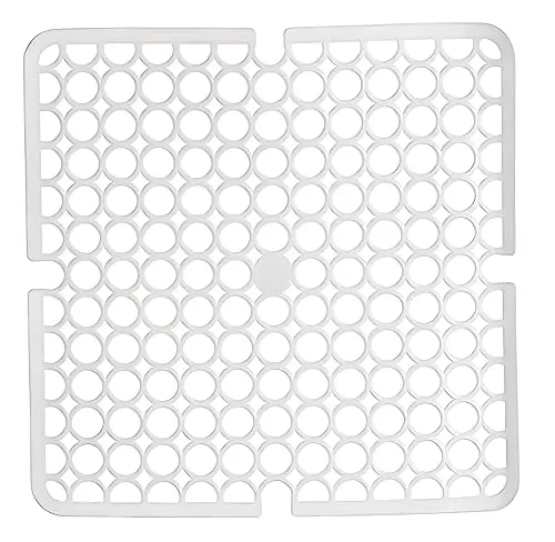 Kinvara SPÜLBECKEN Einlage 28x28cm eckig Spülbeckenmatte Spülbeckeneinlage Spülmatte Abtropfmatte Matte 4-Varianten 85 (Weiss)
