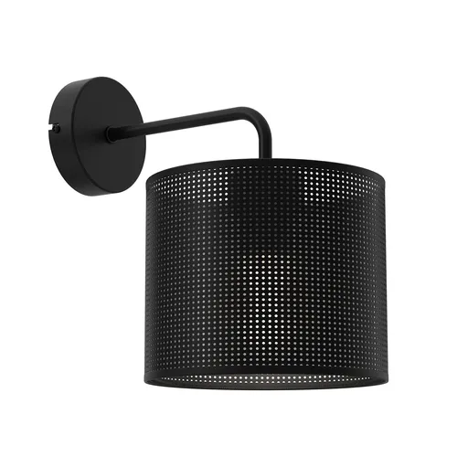 Loft Wandlampe Schwarz Metall 1xE27 15W, Abdeckung, Kompatibel dimmbar