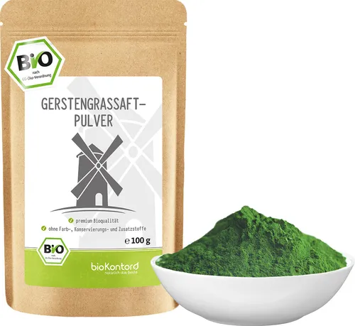 BIO Gerstengrassaftpulver 100g fein gemahlen - 100% natürlich - bioKontor