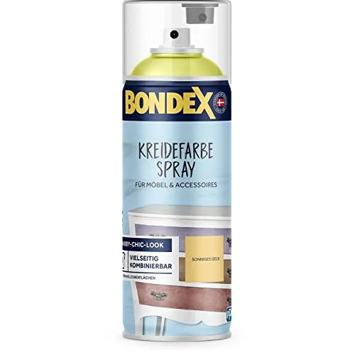 Bondex Kreidefarbe Spray Sprühfarbe 0,4l (Sonniges Gelb)