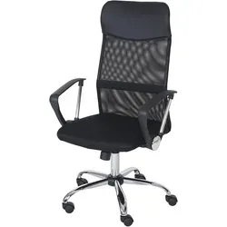 Bürostuhl Oslo - Ergonomischer Drehstuhl in Schwarz - Moderner Bürostuhl mit atmungsaktiver Rückenlehne und individuell einstellbarer Wippmechanik. Hochwertiges Kunstleder sorgt für angenehmen Sitzkomfort – ideal für lange Arbeitstage.