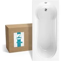 Calmwaters Badewanne Modern Small 2, 180 x 80 cm - Elegante Rechteck-Badewanne aus pflegeleichtem Acryl mit Duschbereich, 210 l Fassungsvermögen für entspannende Momente und praktischen Alltagseinsatz.