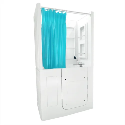 Seniorendusche und Sitzwanne Kombination S08D-B-L 110x68cm - Sanitäranlagen & Zubehör – Hochwertige Badewanne mit seitlicher Tür für sicheren Einstieg, ideal für Senioren und Menschen mit eingeschränkter Mobilität.