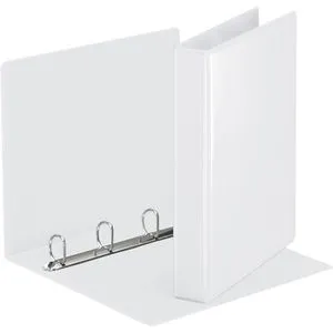 Esselte Präsentationsringbuch 49703, A4, 4 Ringe, Ø 30mm, aus PP, weiß, 2 Außentaschen