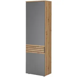 Mid.you Garderobenschrank - Grau Eiche Artisan - Garderobe mit 2 Fächern, praktischer Drehtür und individueller Typenauswahl, perfekt für jeden Raum.