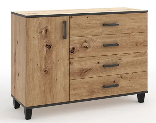 Kommode Sideboard 120x40x90cm Artisan Eiche 1-türig mit Schubladen 108627958