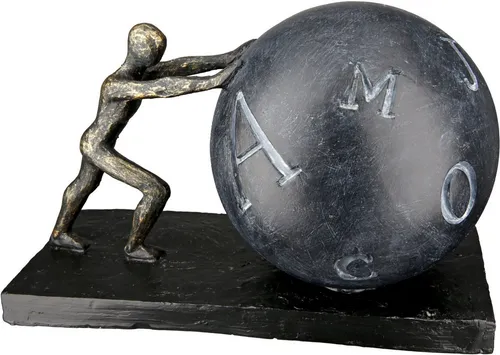 GILDE Dko Skulptur Buchstaben Ball - modernes Design - Statuen aus Kunstharz in anthrazit und bronzefarben, ideal als kreative Geschenkidee für besondere Anlässe wie Geburtstage und Hochzeiten.