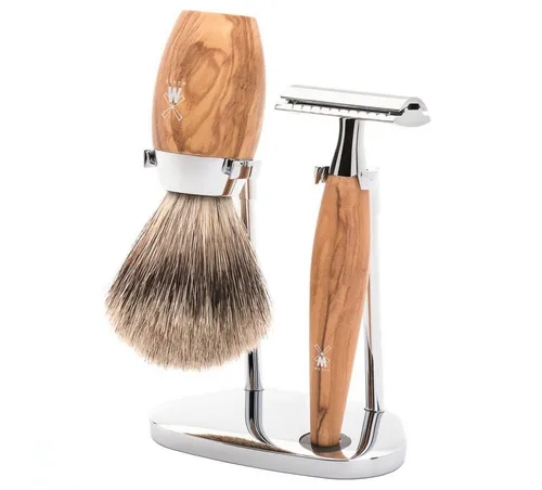 MÜHLE Rasierset 3-tlg. braun – Elegante Rasur in braun von MÜHLE