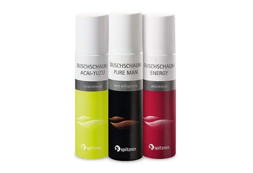 Spitzner Sauna-Aufgussset Spitzner Duschschaum Set Fitness Man 3x 150 ml Duschschäume sanft