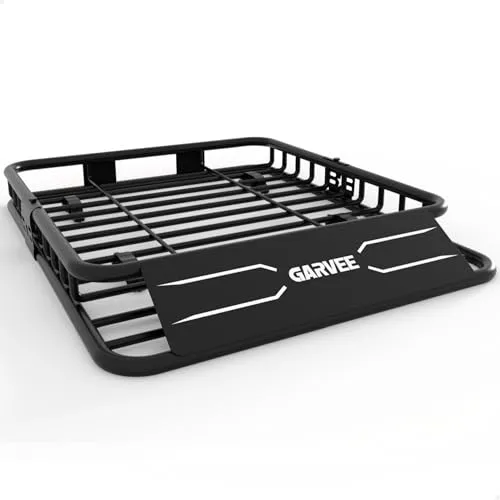 GarveeLife 116,8 x 91,4 cm Universal-Dachträgerkorb, 90,7 kg Tragkraft, Auto-Lastwagen mit Verlängerung, Gepäckhalter, Korb, strapazierfähig für SUVs, LKWs, Fahrzeuge