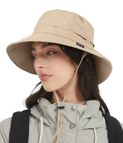 Creekstone Regenhut Damen Herren Wasserdicht, Sonnenhut UV Schutz, Floppy Bucket Hat Eimerhut, Outdoor Hut Faltbar für Wandern Fischerhut (DE/NL/SE/PL, Alphanumerisch, Einheitsgröße, Khaki)