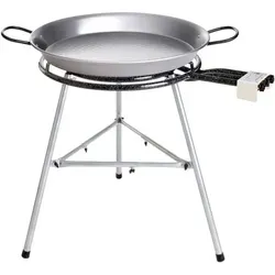 Großes Paella Grill-Set: Stabile Pfanne Ø 80 cm - Grillzubehör für unvergessliche Paella-Partys! Mit einer großen Pfanne und leistungsstarkem 3-Ring-Brenner zaubern Sie köstliche Gerichte für viele Gäste.