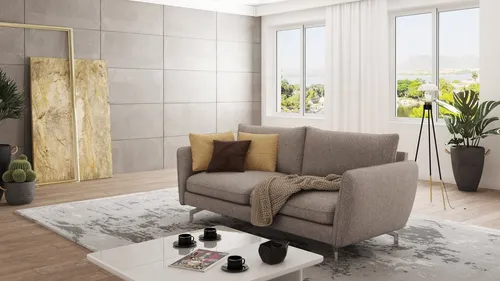 S-Style 3-Sitzer Sofa Benita mit Silber Metall Füßen von S-Style Möbel