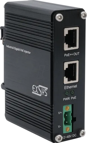 EX-60315 PoE++ Gigabit Injektor 95W - Versorgt Netzwerkgeräte mit Strom über Ethernet, robustes Metallgehäuse für zuverlässigen Einsatz