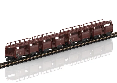 Märklin 86235 Z Autotransport-Wagenpaar Off 52 der DB - Modelleisenbahn – Neuheit! 2 fest gekuppelte Wagenpaare für den perfekten Transport von PKWs, ideal für Modelleisenbahn-Enthusiasten.