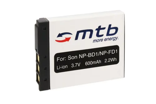 mtb more energy Akku für Sony NP-BD1 / NP-FD1 Kamera-Akku kompatibel mit Akku-Typ Sony NP-BD1 / NP-FD1 600 mAh (3,7 V)
