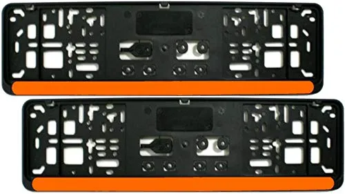 Kennzeichenhalter KURZ (46 cm) - ORANGE (Leiste) - Satz (2 Stück) - Premiumqualität - 460 mm
