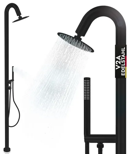 LAWA Living und Lifestyle Gartendusche 304 V2A Edelstahl in schwarz von LAWA Living and Lifestyle