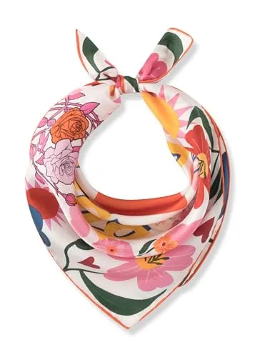 CODELLO Damen Nicki Seidentuch Bisou Flowers 53x53 cm - Elegantes Nickituch mit Blumendesign, ideal für stilvolle Akzente und vielseitige Tragemöglichkeiten. Perfekt für jede Gelegenheit.